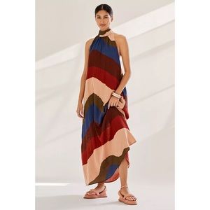 Anthropologie Colorblocked Halter Maxi Dress x The Odells